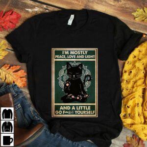 Black cat Im mostly peace love and light and a little go f yourself poster canvas 2