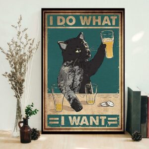 Black cat beer I do what I want poster