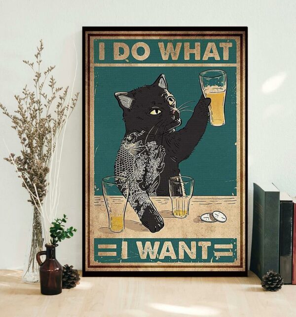 Black cat beer I do what I want poster