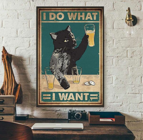 Black cat beer I do what I want poster