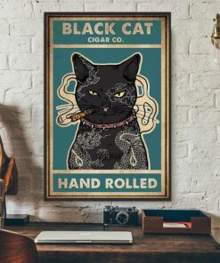 Black cat cigar hand rolled poster 1