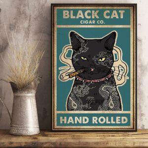 Black cat cigar hand rolled poster