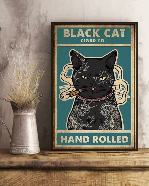 Black cat cigar hand rolled poster