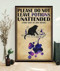 Black cat do not leave potions unattendedposter canvas 1