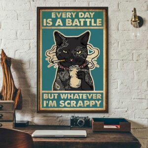 Black cat every day is a battle poster 3