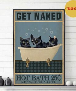 Black cat get naked hot bath 25C poster 3