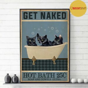 Black cat get naked hot bath 25C poster 3