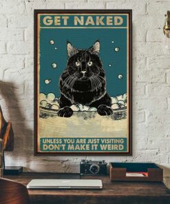 Black cat get naked poster 1