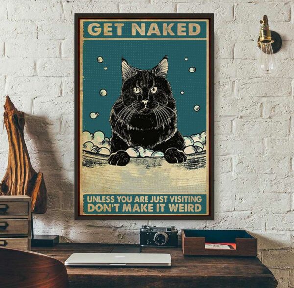 Black cat get naked poster