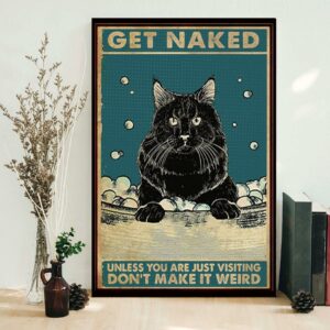 Black cat get naked poster