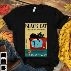 Black cat living room I do what I want poster