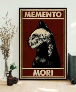 Black cat memento mori poster canvas 1