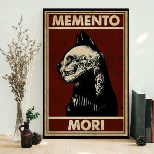 Black cat memento mori poster canvas 1