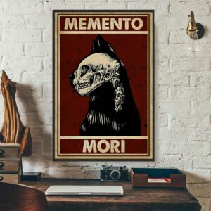 Black cat memento mori poster canvas 3