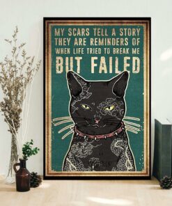 Black cat my scars tell a story poster 1
