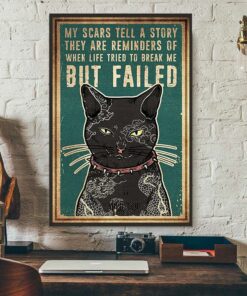 Black cat my scars tell a story poster 3