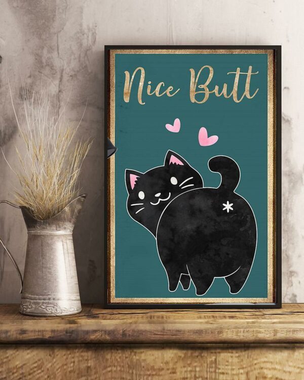 Black cat nice butt poster canvas