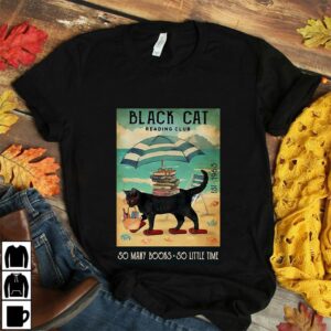 Black cat reading club so many books so little time poster 2