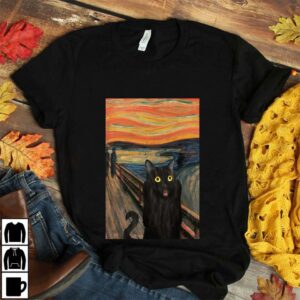 Black cat scream Starry Night poster canvas 4