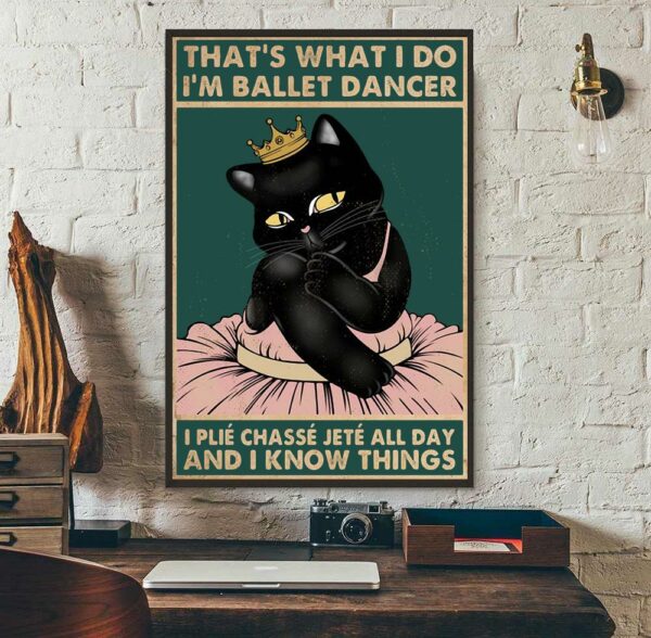 Black cat that what I do I’m ballet dancer poster