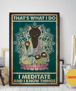 Black cat thats what I do I meditate and I know things poster 2