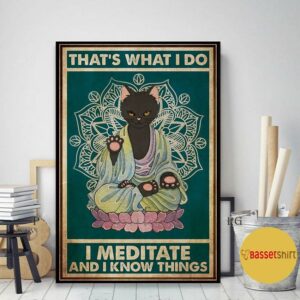 Black cat thats what I do I meditate and I know things poster 2