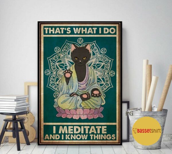 Black cat that’s what I do I meditate and I know things poster