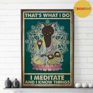 Black cat thats what I do I meditate and I know things poster 3