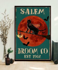 Black cat witch salem broom co est 1962 poster 1