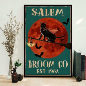 Black cat witch salem broom co est 1962 poster