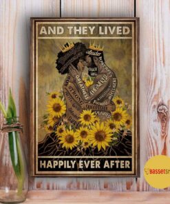 Black couple sunflower and she lived happily ever after vertical poster 2 Black couple sunflower and she lived happily ever after vertical poster 3