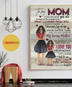 Black daughter to my mom mothers day gift poster canvas 1