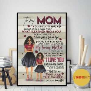 Black daughter to my mom mother’s day gift poster canvas