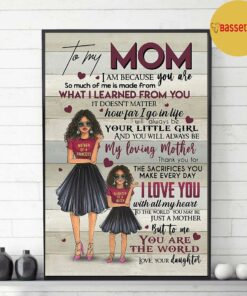 Black daughter to my mom mother's day gift poster canvas 2 Black daughter to my mom mothers day gift poster canvas 3