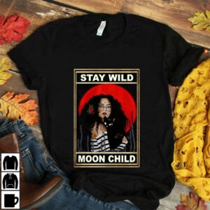 Black girl cat stay wild moon child poster