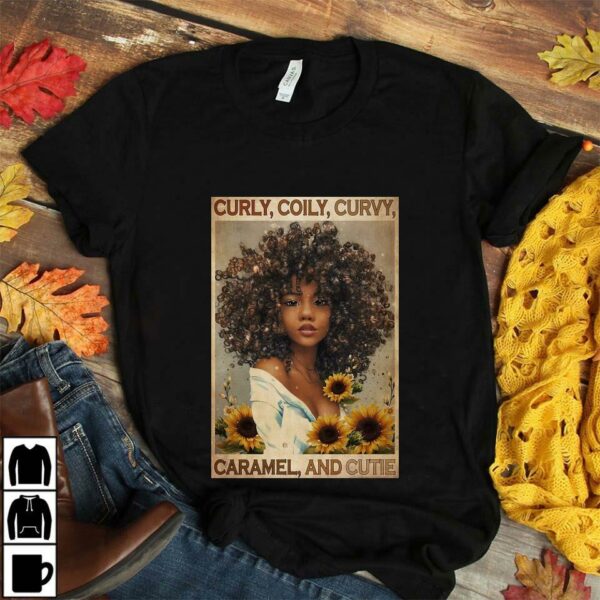 Black girl curly coily curvy caramel and cutie poster