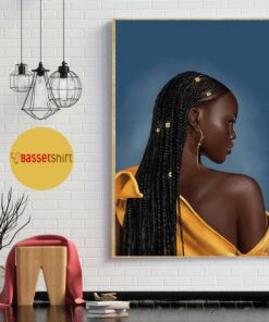 Black girl hair braid brown skin beautiful melanin poster canvas 1