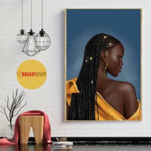 Black girl hair braid brown skin beautiful melanin poster canvas 1