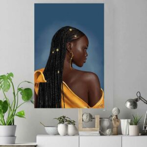 Black girl hair braid brown skin beautiful melanin poster canvas 4