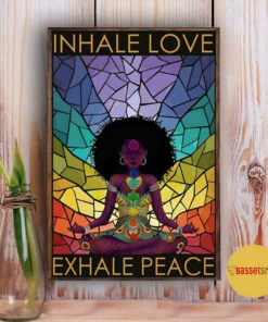 Black girl hippie inhale love exhale peace poster 4
