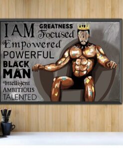 Black muscle man with crown i am greatness king landscape canvas 1 Black muscle man with crown i am greatness king landscape canvas 2