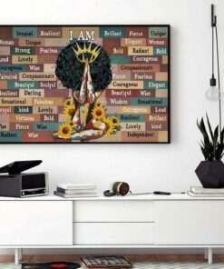 Black queen I am sunflower poster canvas 1