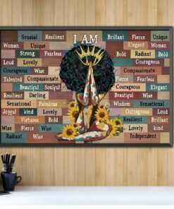 Black queen I am sunflower poster canvas 2