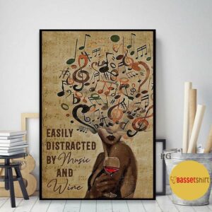 Black woman art easily distracted by music and wine print canvas