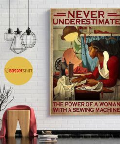 Black woman with a sewing machine vertical poster 1