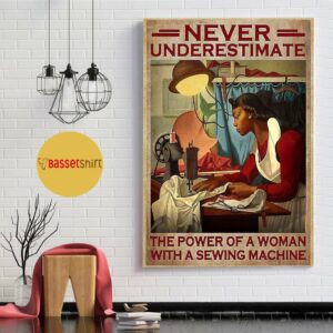 Black woman with a sewing machine vertical poster 1