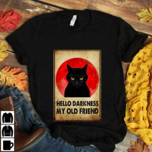 Bloodmoon cat hello darkness my old friend poster canvas 2