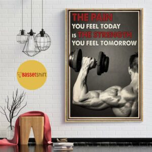 Bodybuilding pain today strength tomorrow poster 1