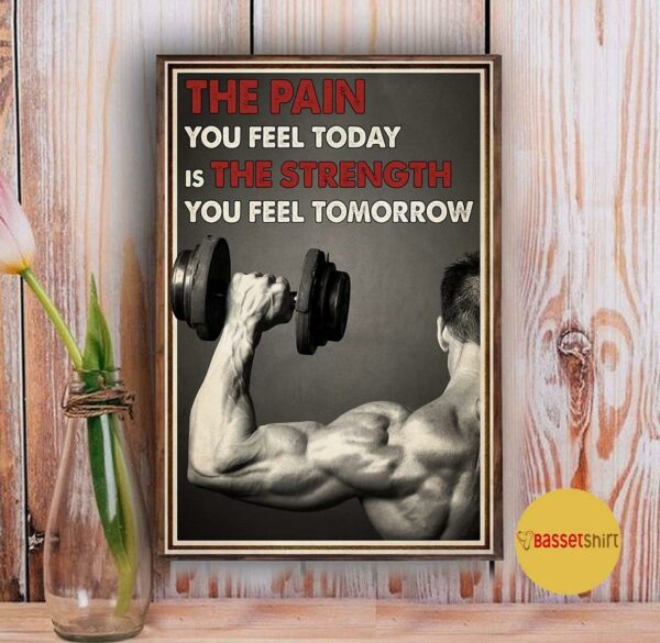 Bodybuilding pain today strength tomorrow poster