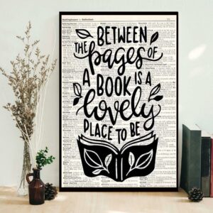 Book is a lovely place to be poster canvas 1